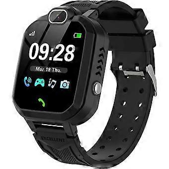 Smartwatch para Crianças - Relógio de Jogo com Câmera Leitor de Música Modo Escola Despertador SOS Chamadas - Preto