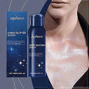 Zephoco Body Glow Spray - Flash Powder Brightening And Moisturizing Nightclub Party Body Collarbone Glow Spray