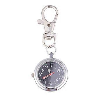 Quartz Pocket Watch Keychain for Men 3Pcs Luminous Needle Silver Color