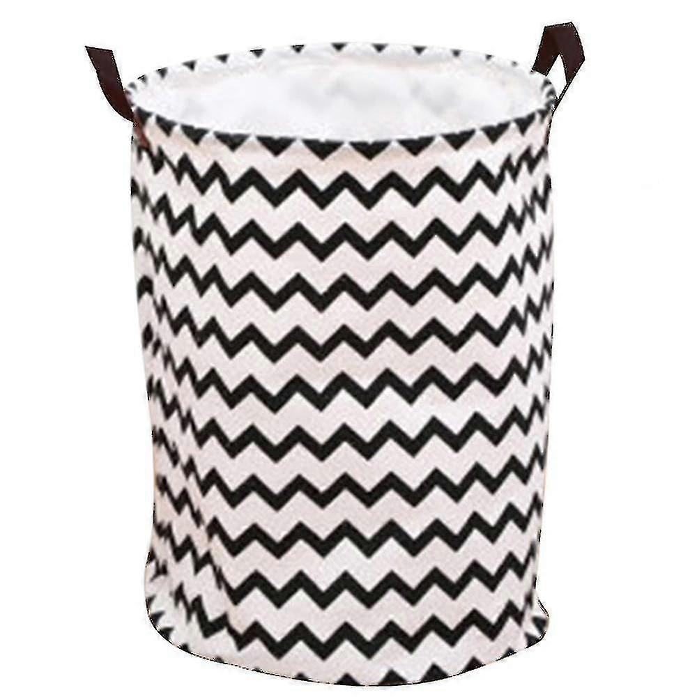 Bedroom Foldable Large Laundry Basket, Round Canvas Storage Box