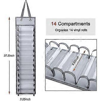 Vinyl Roll Rack, Vinyl Roll Storage Rack 14 Compartments, 2pcs