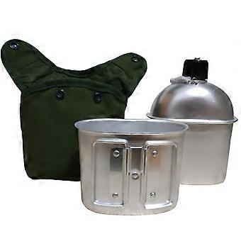 1 Set Waterfles Grote Capaciteit Lekvrije Vintage Valbescherming 600ml 900ml Single Soldier Water Cup Outdoor Activiteiten