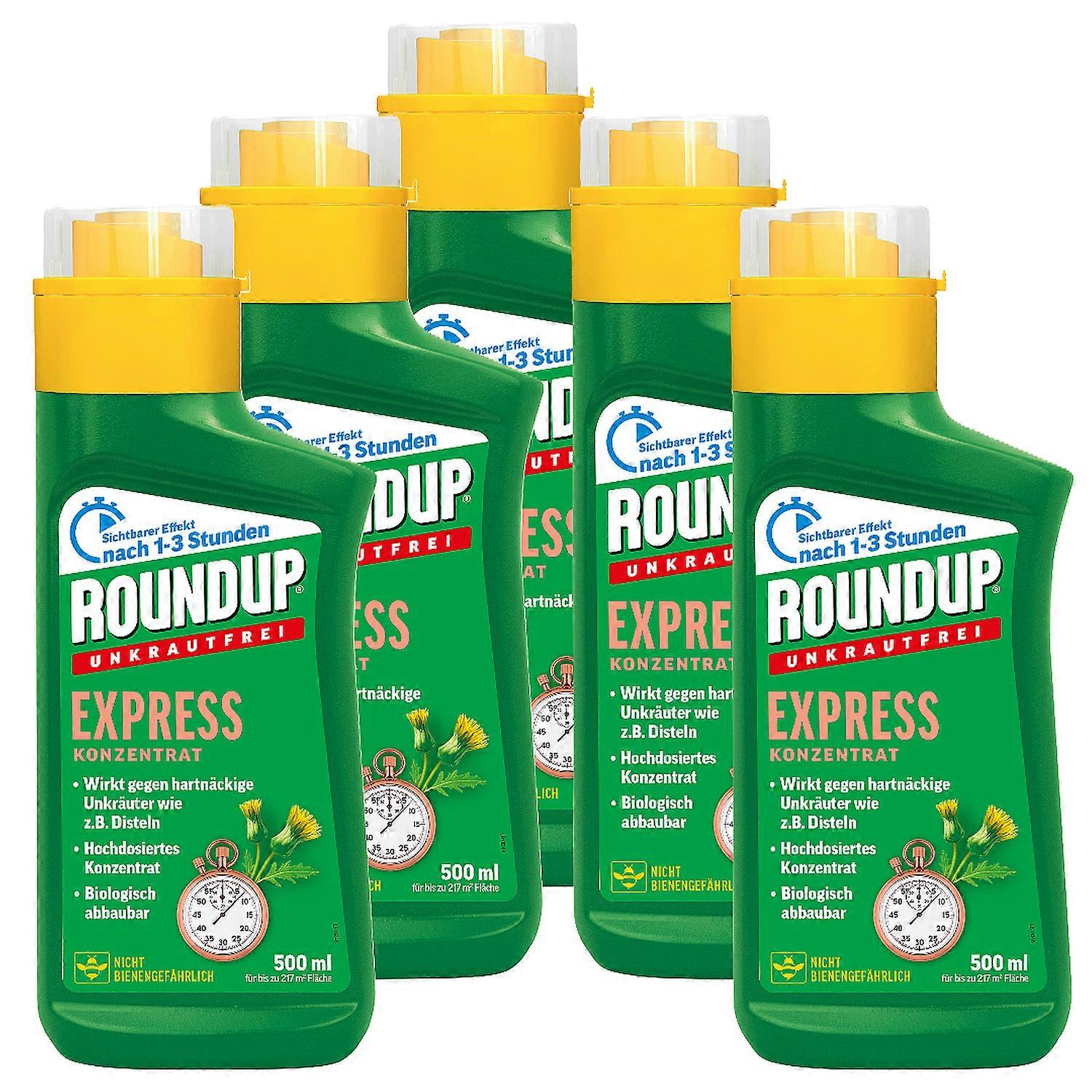 5 x ROUNDUP® Weed-Free Express Concentrate, 500 ml