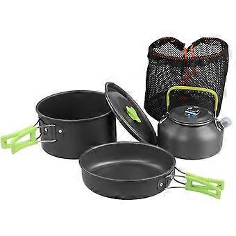 Lightweight Nonstick Camping Cookware Set with Pot Pan Kettle, Compact Nesting Design for Outdoor Hiking