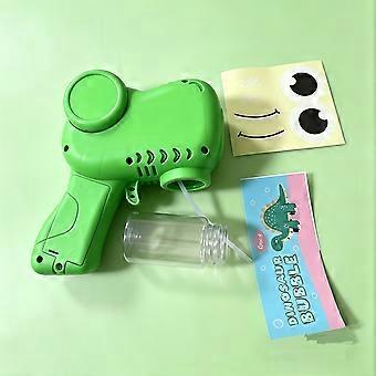 Dinosaur Bubble Blaster Toy, Handheld Gatling-Style Automatic Bubble Machine with Multi-Hole Nozzle, No Batteries Required, Big-Eyed Dinosaur Design
