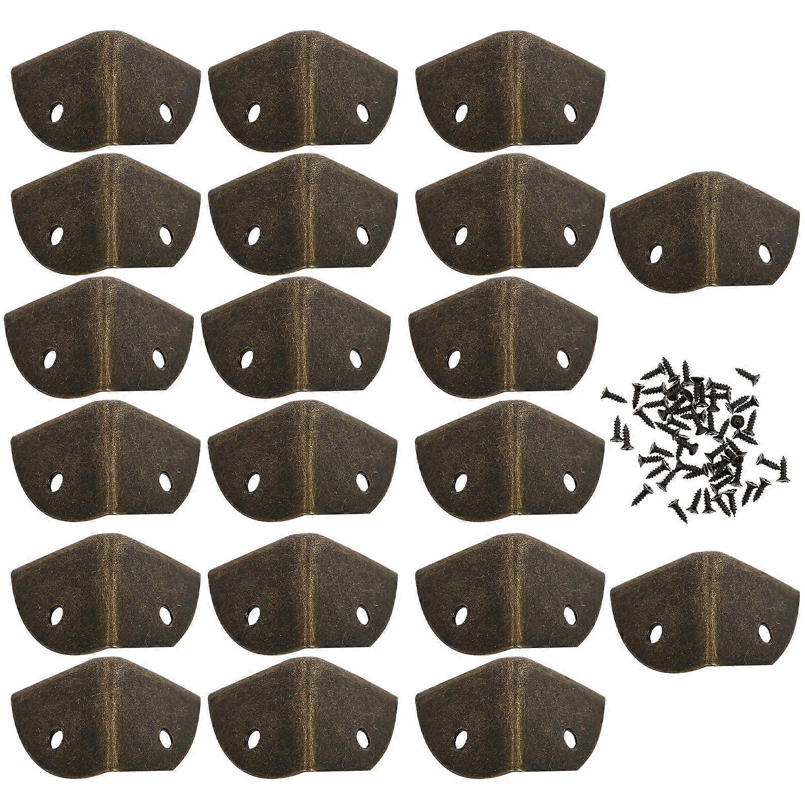 20 Pcs Creative Guards Box Corner Protectors with Screw Pack (Bronze)
