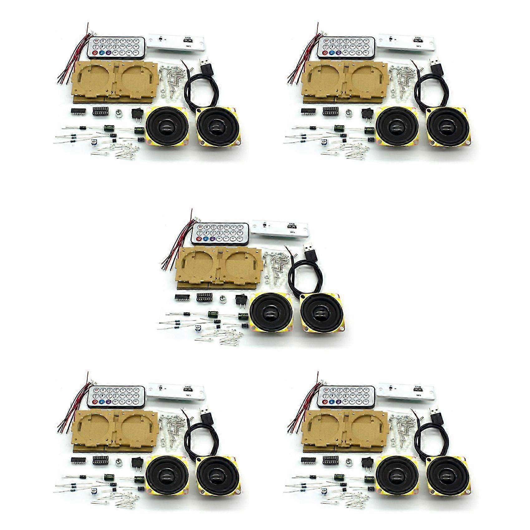 5X DIY Electronic Kit Bluetooth Speaker Electronics DIY Soldering Project Kit Bluetooth Stereo Speaker Support U Disk