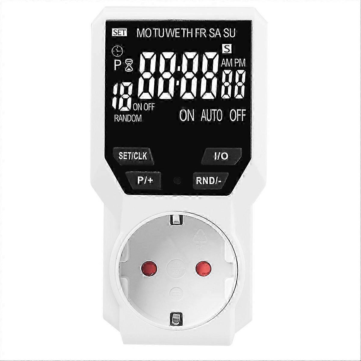Digital Timer Switch Programmable Electronic Timing Socket Outlet Appliance Time Control Timed Countdown EU Plug