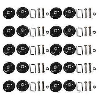 20Set 64X18mm Luggage Suitcase / Inline Outdoor Skate Replacement Wheels Black
