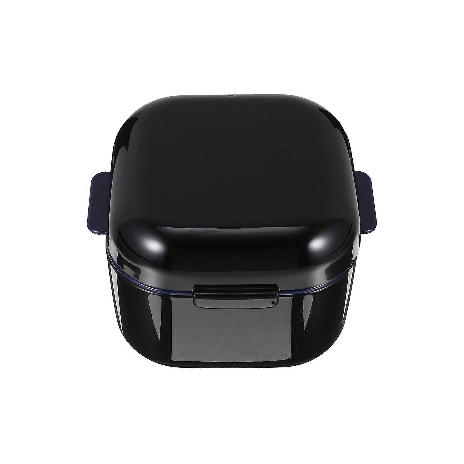 Denture Case Retainer Case for Storage 1 Piece Black Lightweight Plastic