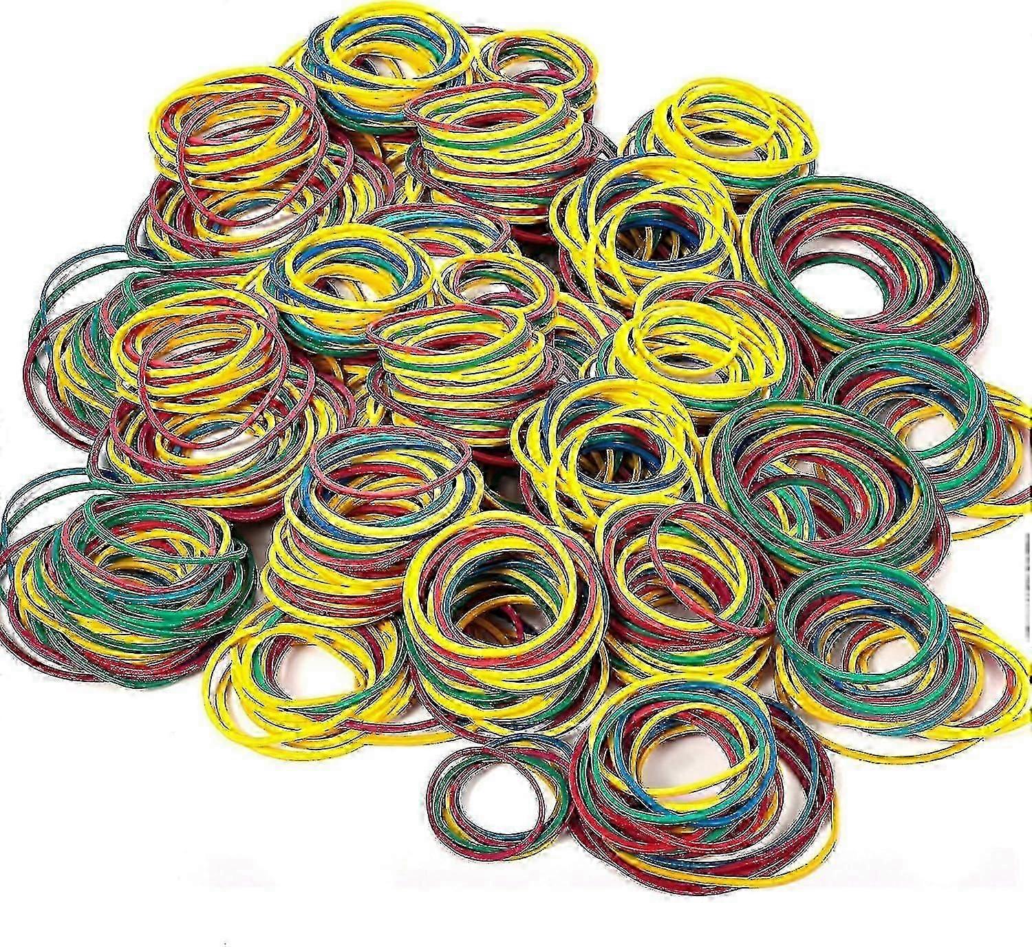 3 Sizes 500 Pack Colorful Rubber Bands