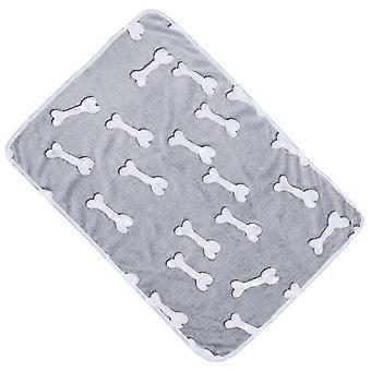 Pet Warm Cushion Cartoon Bone Pattern Dog Blanket for
