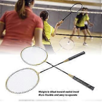 Alloy Badminton Rackets Set of 2 Adults Teenager Lightweight Badminton Racquets with Bag for Entertainment Training Games