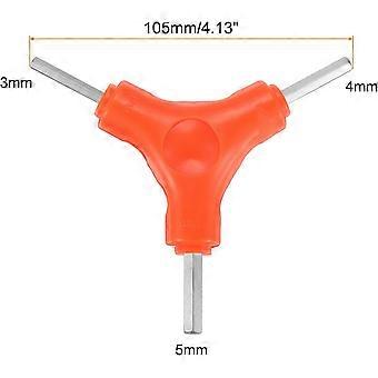 4pcs Y-Shaped 3 Way Bike Hex Wrench 3/4/5mm Y-Type Internal Hexagon Wrench Kit All-In-One Multi Portable Biking Torque Spanner for Bicycle Cycling Rep