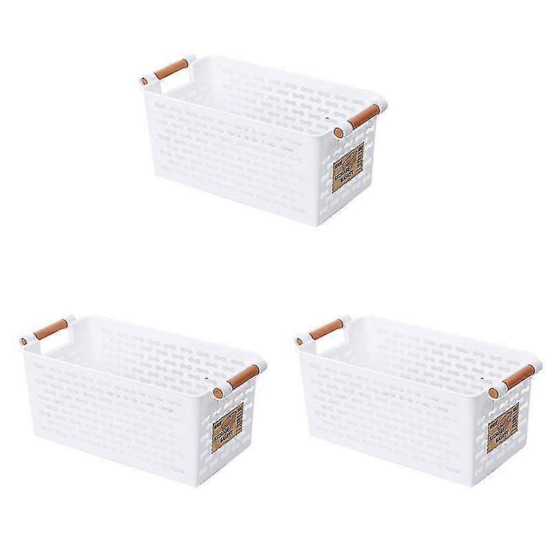3pcs Kitchen Storage Basket Plastic Multi-functional ,white