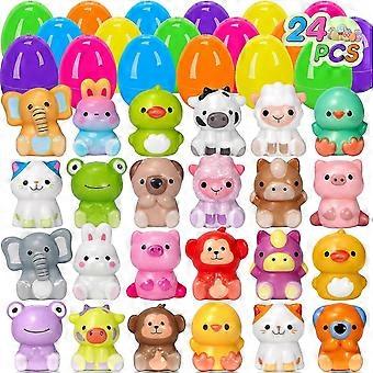 24 PCS Easter Eggs with Slow Rising Squishy Toys for Kids Basket Stuffers