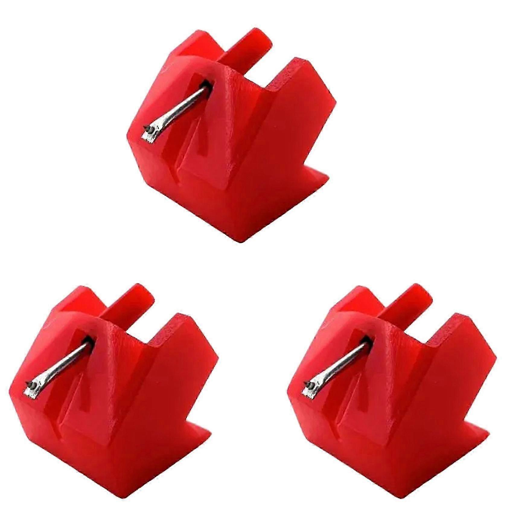 3X Red ABS Turntable Stylus