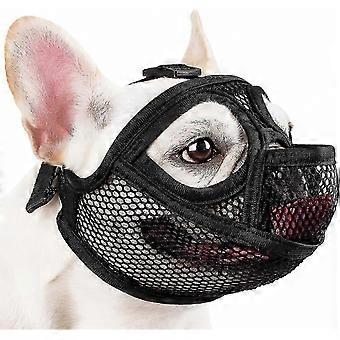 Muselière pour chien à museau court avec dégagement pour la langue, conception en maille anti-morsure pour les races à face plate telles que le Shih Tzu et le Bulldog anglais