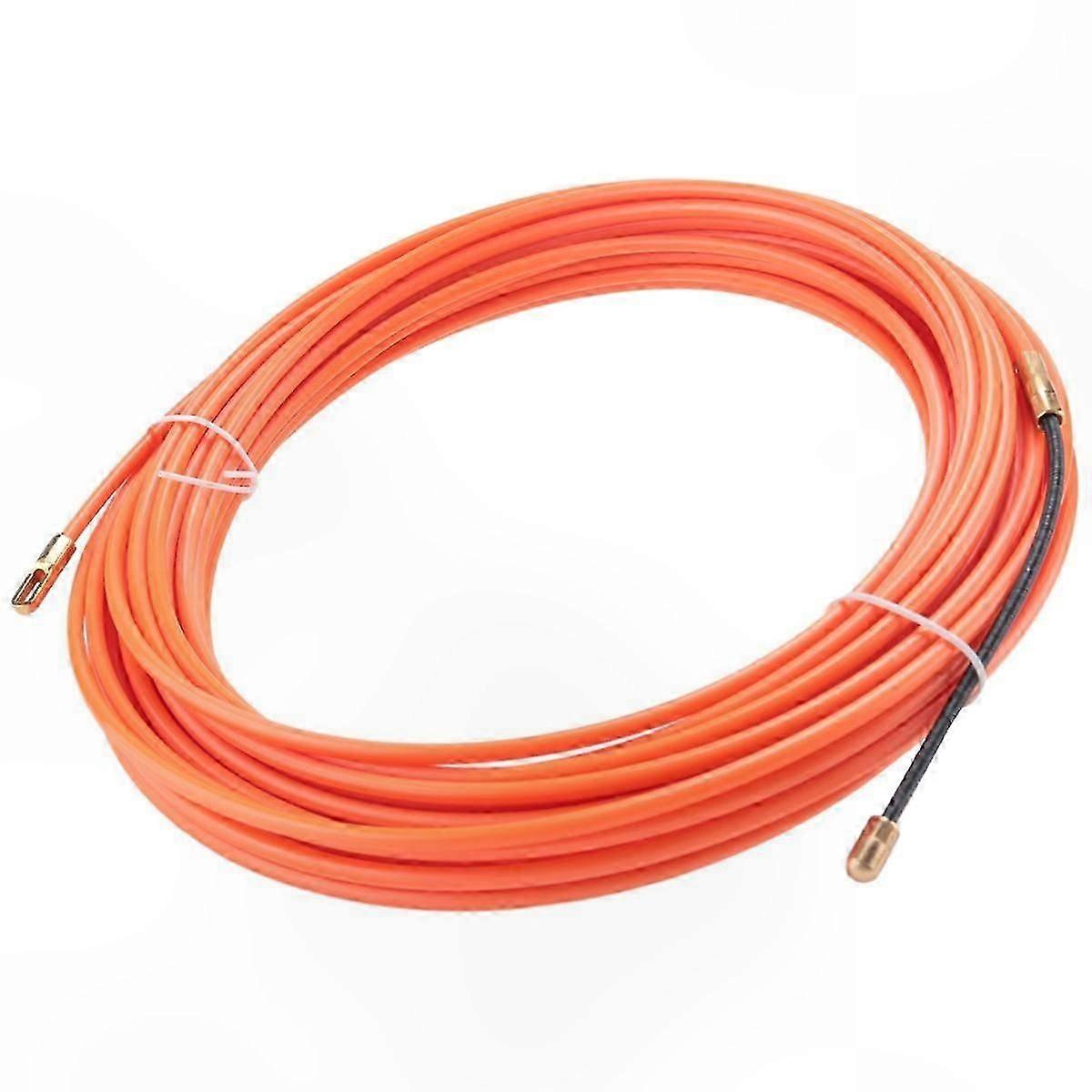 15m Orange Nylon Cable Push Pull Tool for Electrical Wiring and Plumbing Tasks