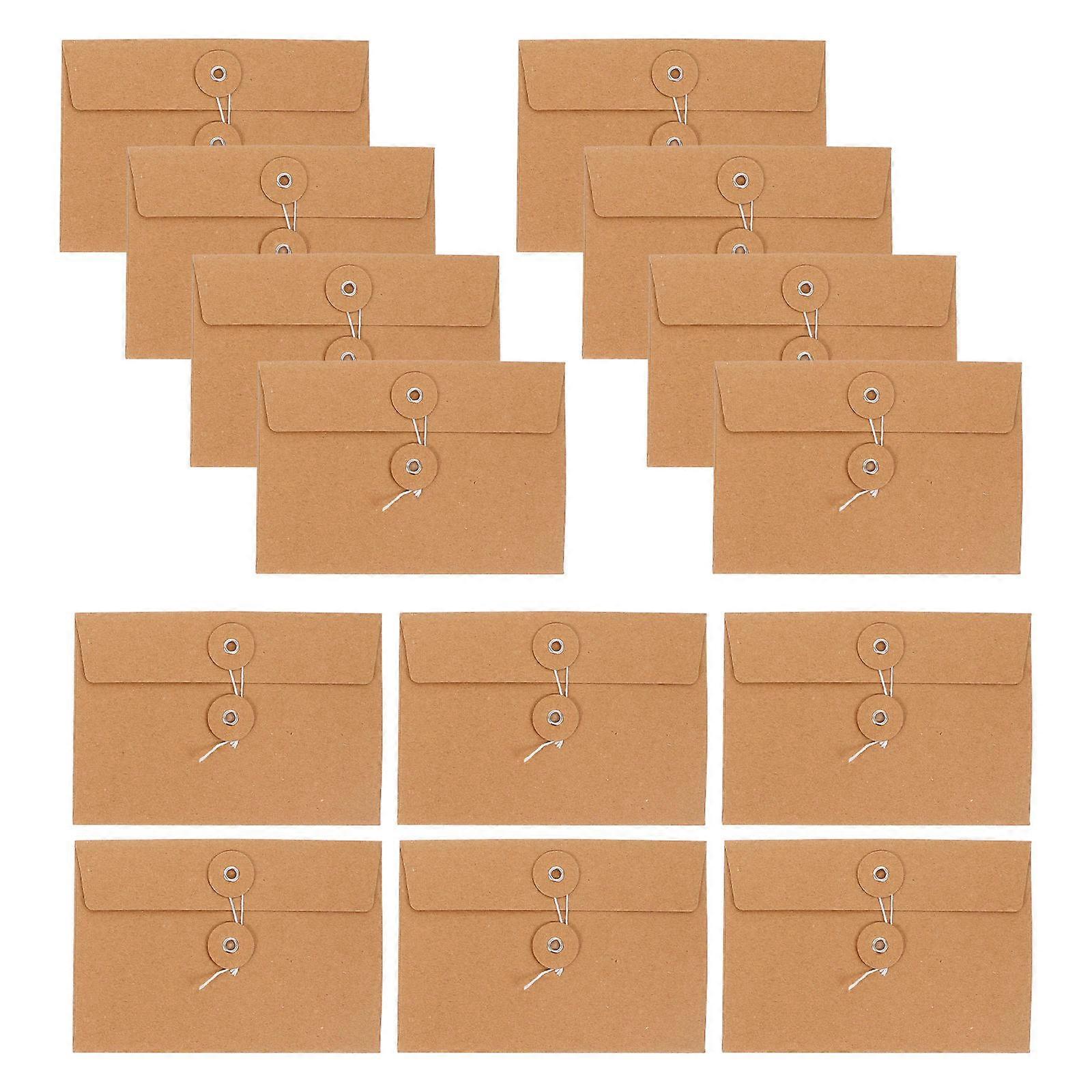 Retro Kraft Paper Envelopes for Document Storage 100Pcs Pack