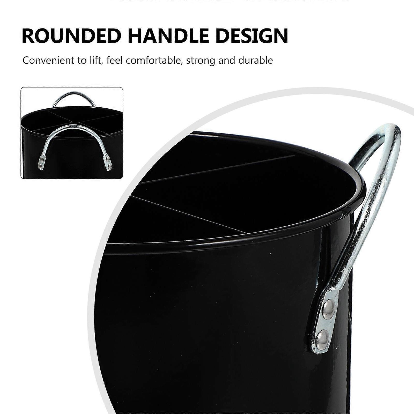 Kitchenware Jar Cutlery Storage Bucket for Practical Storage 2Pcs Black
