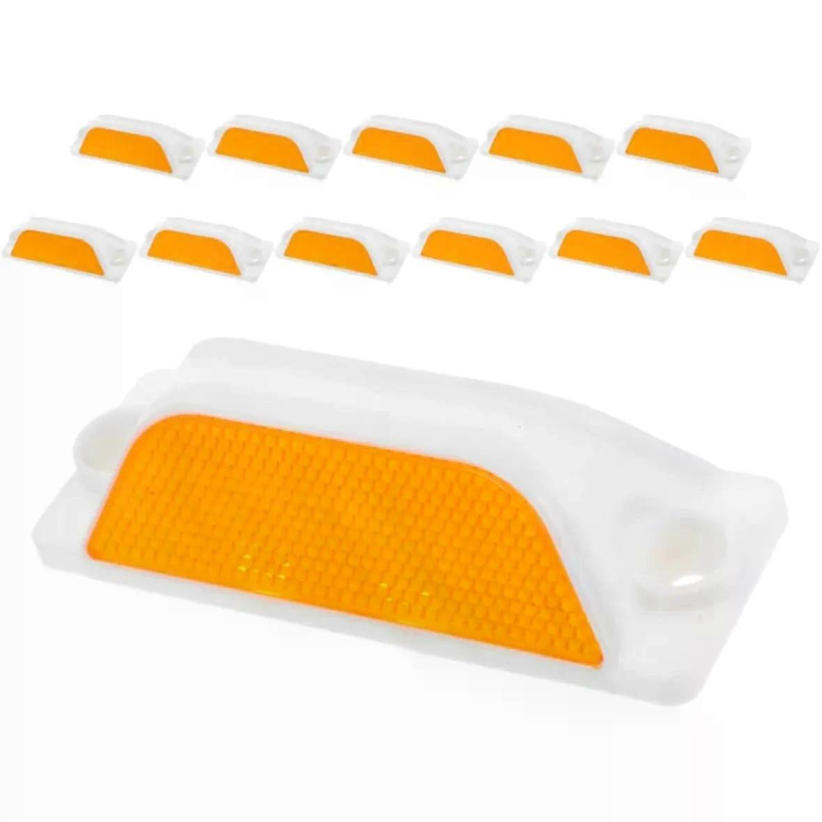 12pcs Rectangular Reflective Road Markers Acrylic 4.6x1.7x1.1 Inch