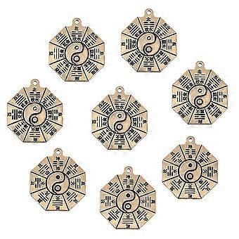 Bagua Keychain DIY Pendant for Decor 8Pcs Copper Retro Craft Pendants_DJ