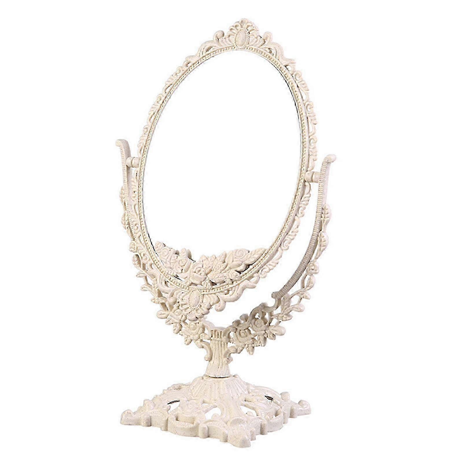 Oval Rotating Double-Sided Makeup Mirror