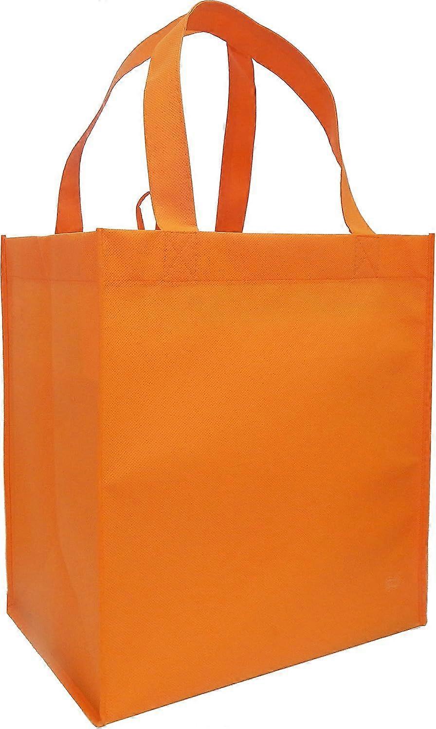 Reusable Grocery Totes, 6 Pack (Orange)