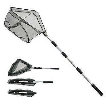Visschepnet, telescopisch, 205 cm, met rubberen coating en nylon vlechtwerk