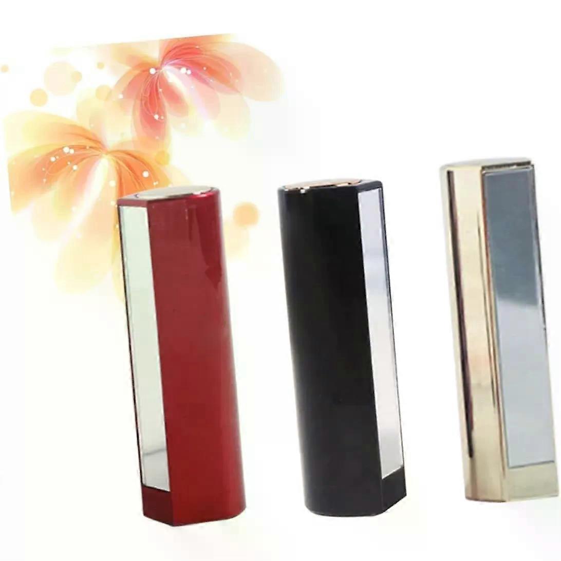 3pcs Empty Lip Balm Tube with Mirror Plastic Push Wheel