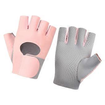 Training and Cycling Gloves with Reinforced Hand Structure, Fingerless Control, and Secure Wrist Fasteners for Workouts  Pink S