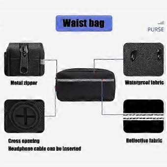 Oxford Cloth Hands Free Leash with Zip Pouch