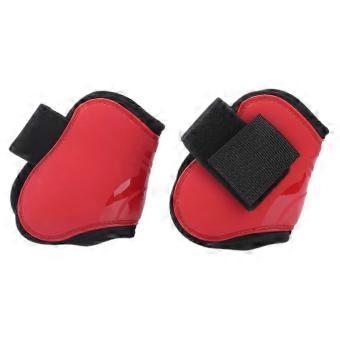 Horse Tendon Boots | PU Shell | Red Hind Size M | Fetlock Protection for Ridingb