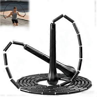 Kralen springtouw, verstelbaar, 3,1 m, fitness, ritme, springtouw, onbreekbare handgrepen