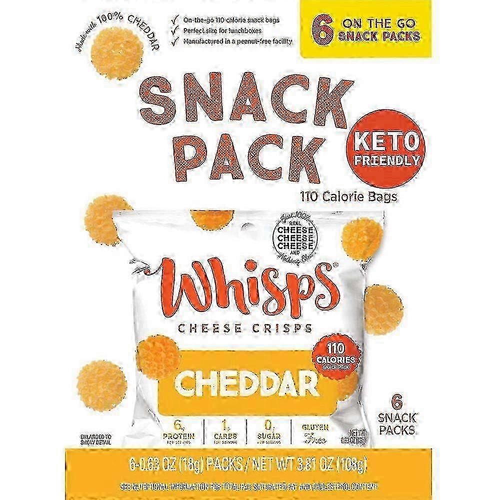 Whisps Cheddar Cheese Crisps Pack, Keto Friendly Snacks, 6 Ea