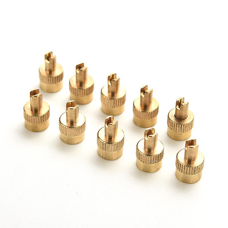 10pcs Car Chrome Metal Slotted Head Valve Stem Caps With Core Remover Tool SHYTMV