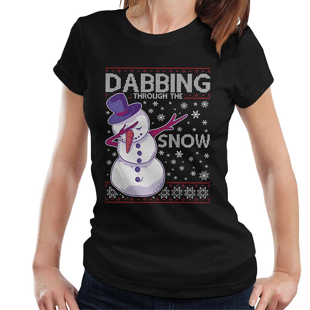 Dabbing läpi lumen Lumiukko joulua neulo kuvio t-paidat