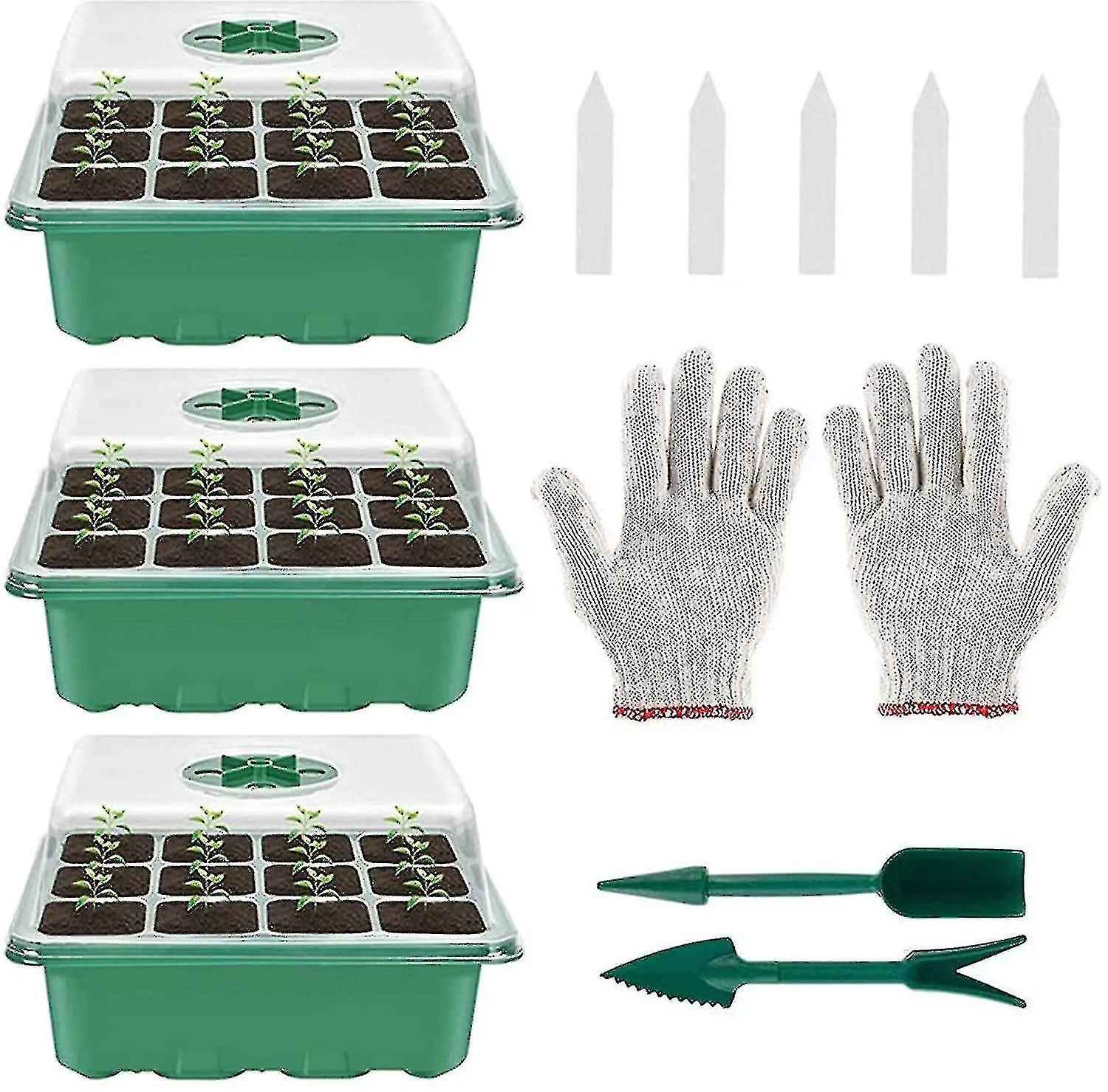بذور النبات ينمو مربع البذور كاتب مجموعات مع قفازات ملصق ملصقة مجرفة