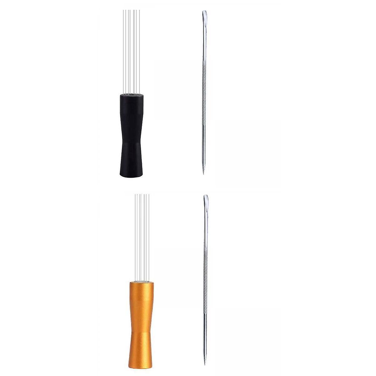 2pieces Needle Coffee Tamper Avoid Agglomeration Black And Silver