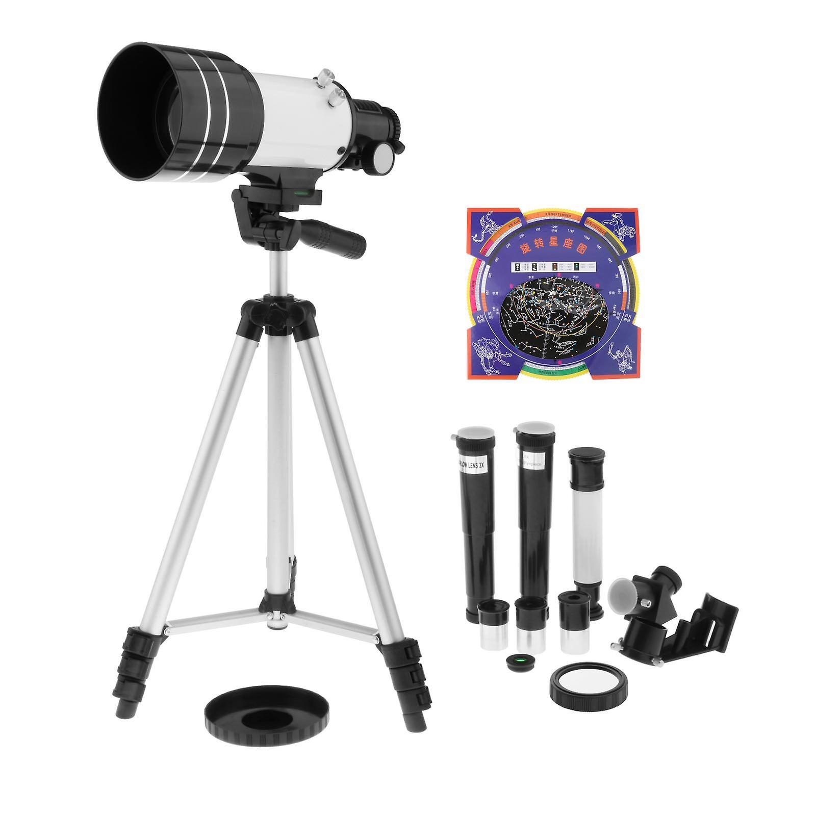 70mm Aperture Travel Scope Refractor Telescope Nebula map for Kids Beginners Type C