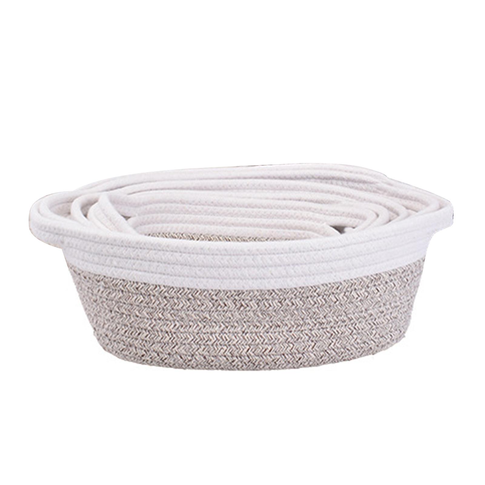 5pcs Woven Baskets Desktop Storage Basket Cube Changing Table Organizer Baby Nursery Bin