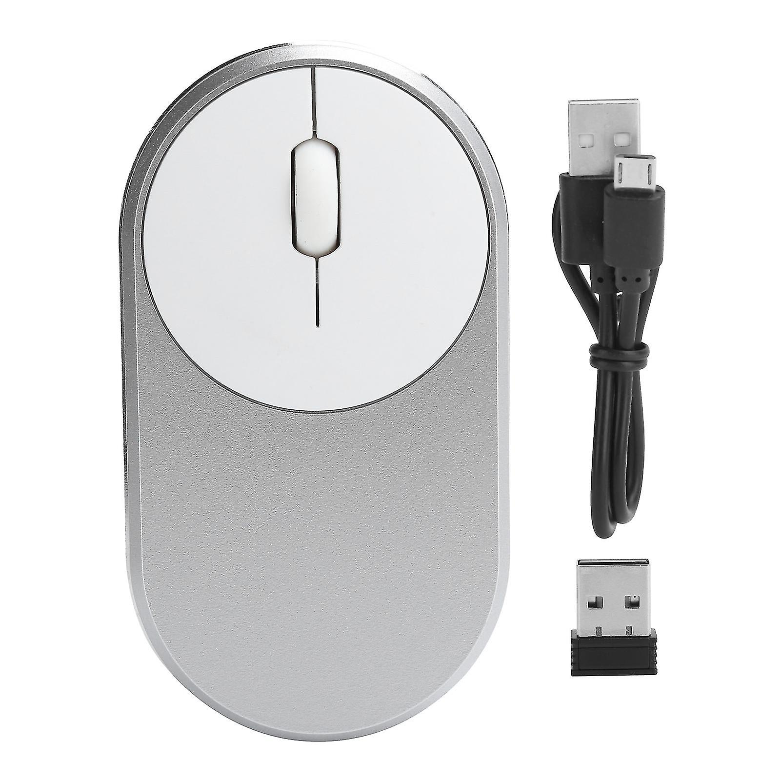 2.4Ghz Wireless Mouse Chargeable Bluetooth Optical Usb Plugin Notebook Office Accessoriessilver Gray