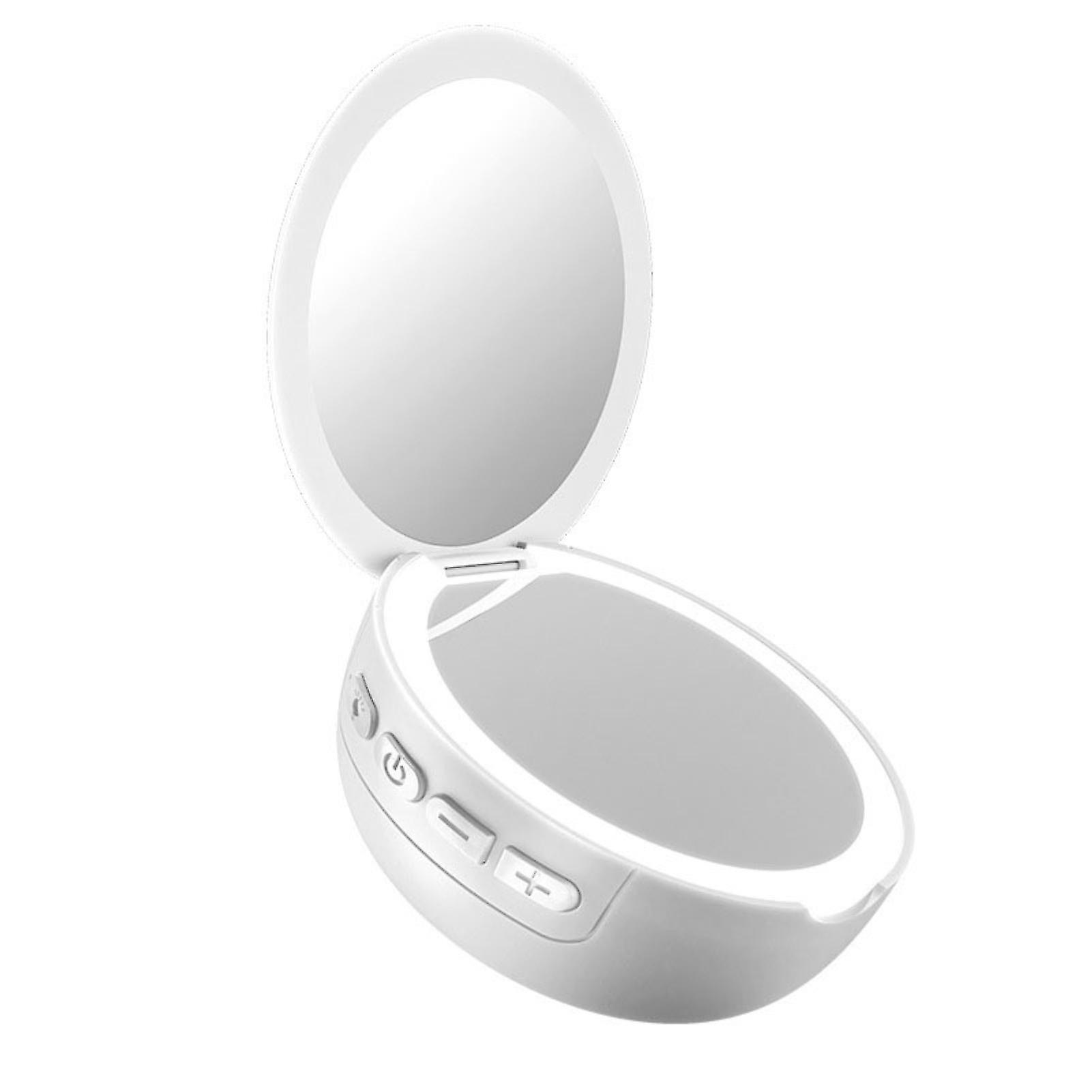 2 In 1 Wireless Bluetooth-compatible Speaker Adjustable Makeup Mirror With Led Fill Light