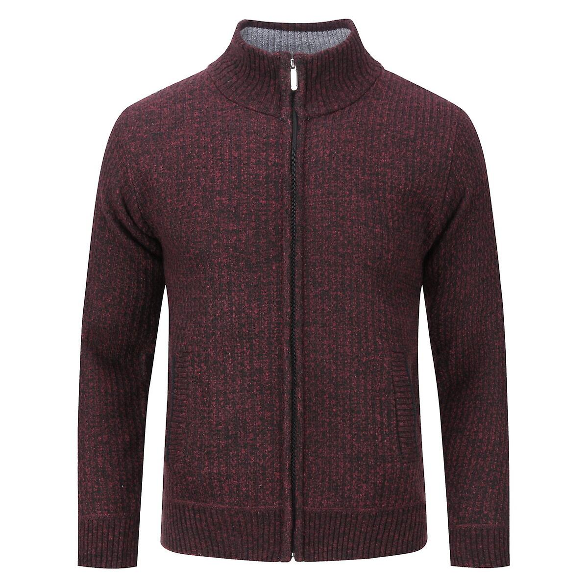 Sliktaa Mens Slim Fit Solid Color Knit Cardigan