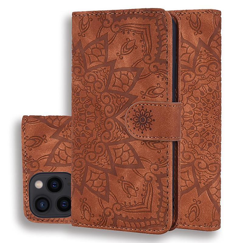 Wallet Case For iPhone 14PLUS 6.7 inch Premium PU Leather Flip Cover Mandala