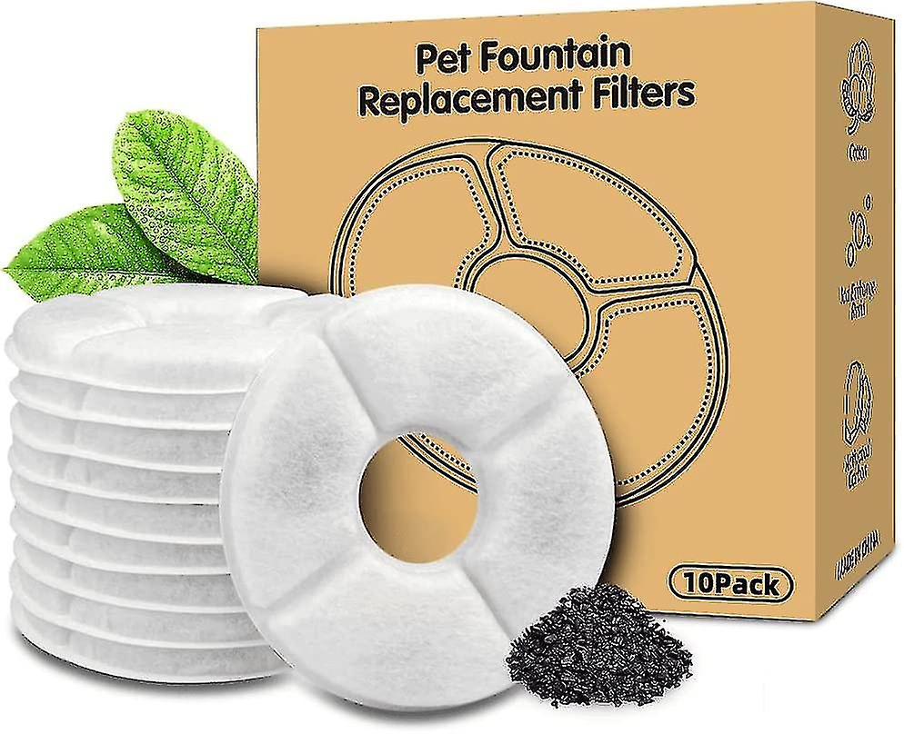 10-pack Replacement Filters For Cat Fountain | Pet Water Fountain Filter | Activated Carbon Filter