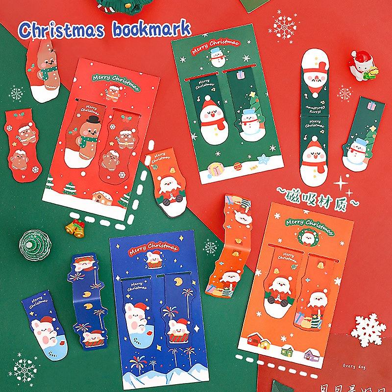 8pc/4bag Christmas Magnetic Book Mark Magnet Page Markers Reading Book Mark