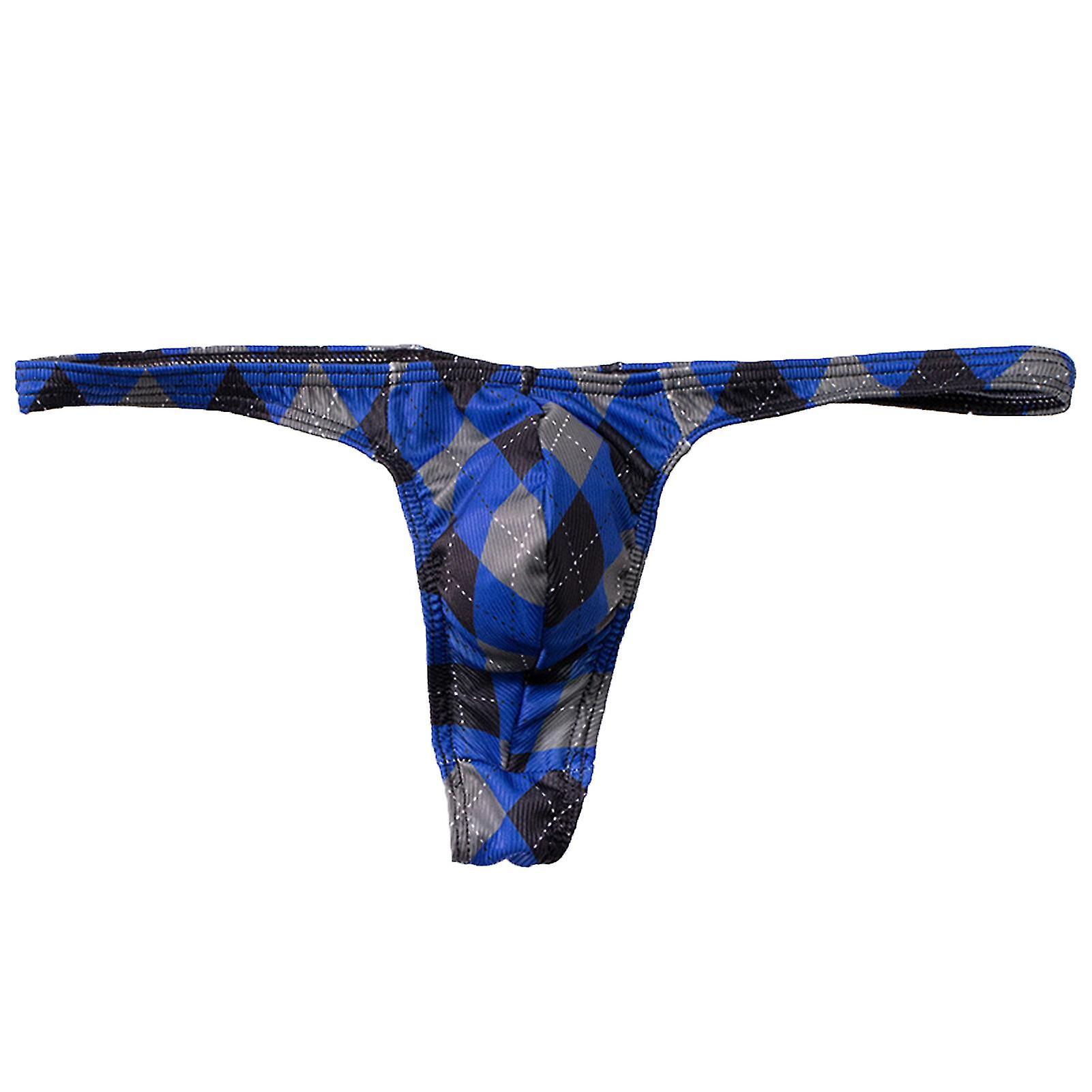 Männer String Karo-Druck Sexy Alltagskleidung Männliche elastische Taille G-String-Höschen Slip für Fitness