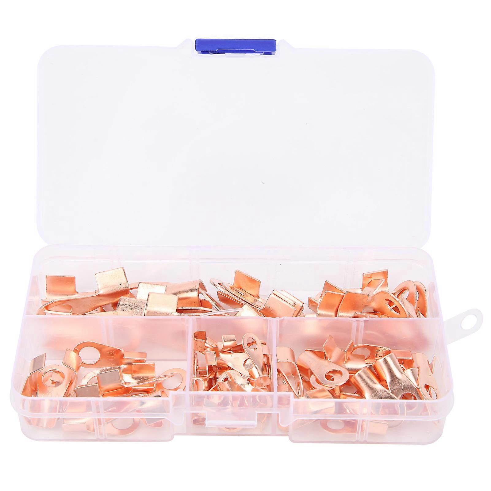 80Pcs Wire Terminals Ring Shape Copper Connectors Cable Crimping Accessories OT Series
